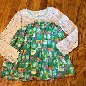 Matilda Jane Green and Pink Blouse with Long Sleeves